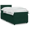 vidaXL Pat box spring cu saltea, verde &icirc;nchis, 100x200 cm, catifea