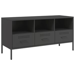 vidaXL Dulap TV, negru, 100,5x39x50,5 cm, oțel