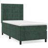 vidaXL Pat box spring cu saltea, verde &icirc;nchis, 90x200 cm, catifea