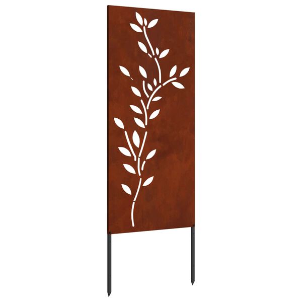 vidaXL Ecran de intimitate pentru grădină Floral Ruginit 50 x 140 cm