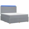 vidaXL Pat cu arcuri LED și saltea Gri deschis 160 x 200 cm Țesătură