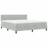 vidaXL Pat cu arcuri cu headboard Gri deschis 180 x 200 cm Catifea