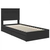 vidaXL Pat cu storage cu headboard Negru 75 x 190 cm Lemn compozit