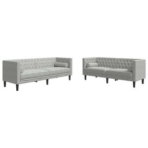 vidaXL Canapea pentru living 2 pcs Gri deschis 194 x 74,5 x 70,5 cm