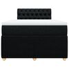vidaXL Pat box spring cu saltea, negru, 120x190 cm, catifea