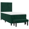 vidaXL Pat box spring cu saltea, verde &icirc;nchis, 90x200 cm, catifea