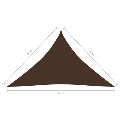 vidaXL Parasolar, maro, 5x5x6 m, țesătură oxford, triunghiular