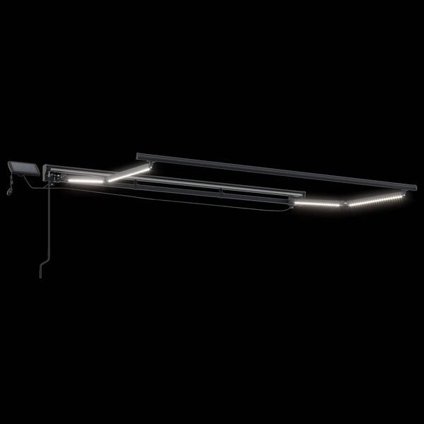 vidaXL Cadru manual de marchiză cu LED-uri Maro 3 x 2,5 m