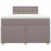 vidaXL Pat box spring cu saltea, taupe, 120x190 cm material textil