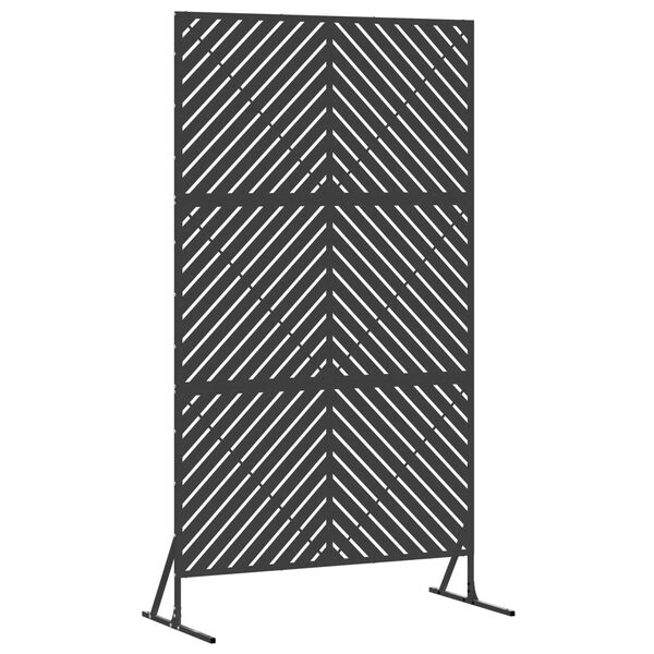 vidaXL Ecran de intimitate Negru 100 x 50 x 180 cm Oțel