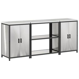 vidaXL Set de depozitare pentru bucătărie HATTEM 3 buc. Argintiu