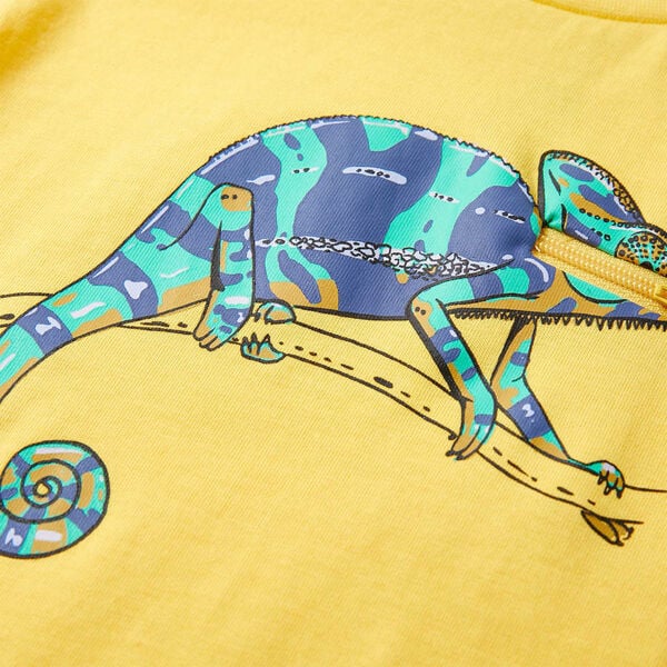 Tricou pentru copii cu m&acirc;neci scurte, ocru deschis, 140