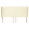 vidaXL Tăblie de pat cu aripioare, crem, 203x23x118/128 cm, piele eco