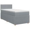 vidaXL Pat boxspring cu saltea Gri deschis 90 x 190 cm Țesătură