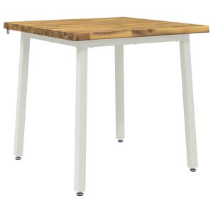 vidaXL 60 x 55 x 75 cm Lemn Solid de Acacia Alb Dreptunghiular