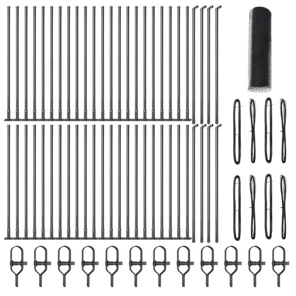 vidaXL St&acirc;lp de gard. Gri 100 x 1 m (plasă de 25 mm) Oțel și PVC