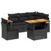 vidaXL Set mobilier de grădină cu perne, 6 piese, negru, poliratan