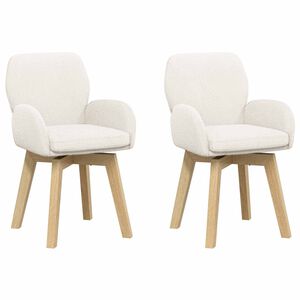 vidaXL Scaune de dining rotative 2 buc. Boucl&eacute; Crem 54 x 58 x 87 cm