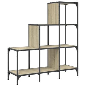 vidaXL Bibliotecă, stejar sonoma, 92x30x102 cm, lemn prelucrat/metal