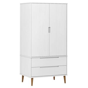 vidaXL Șifonier "MOLDE", alb, 90x55x175 cm, lemn masiv de pin
