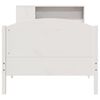 vidaXL Pat cu bibliotecă fără saltea, alb, 75x190 cm, lemn masiv pin