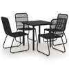 vidaXL Set mobilier de exterior, 5 piese, poliratan și sticlă