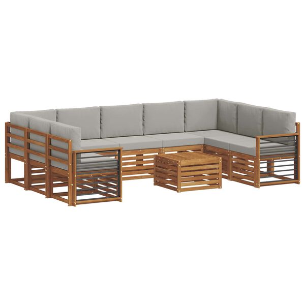 vidaXL Seturi de canapele cu pernă 10 pcs Gri natural și deschis