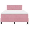 vidaXL Pat cu arcuri cu saltea cu headboard Roz 120 x 190 cm Catifea