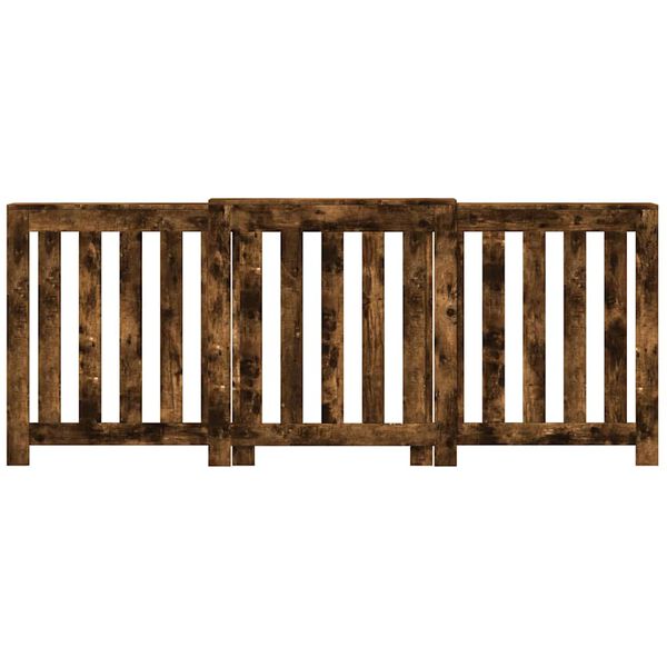 vidaXL Mască pentru calorifer stejar fumuriu 205x21,5x83,5 cm lemn