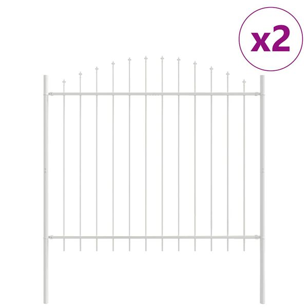 vidaXL Gard de Grădină 2 pcs Alb 170 x 165 cm