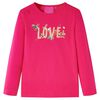 Tricou pentru copii cu m&acirc;neci lungi, roz aprins, 116