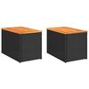 vidaXL Mese laterale de grădină 2 buc. negru 55x34x37cm lemn/poliratan