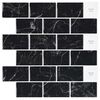 vidaXL Placă de metrou 20 pcs Marmură neagră 30 x 30 cm