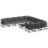 vidaXL Set de canapele pentru grădină 12 buc. Negru Aluminiu