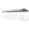 vidaXL Padoc exterior cu acoperiș argintiu 2x14x2,5 m oțel galvanizat