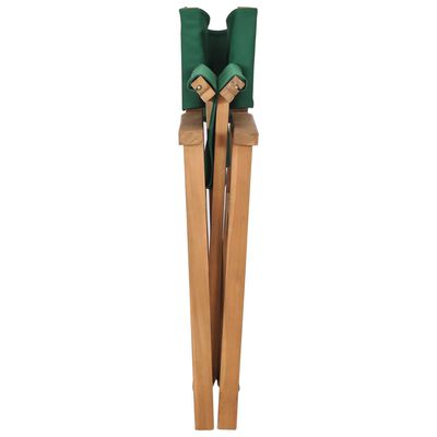 vidaXL Scaun de regizor, verde, lemn masiv de tec