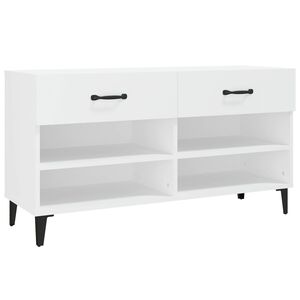 vidaXL Pantofar, alb, 102x35x55 cm, lemn compozit