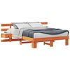 vidaXL Cadru de pat cu headboard Maro 140 x 200 cm Lemn de pin masiv