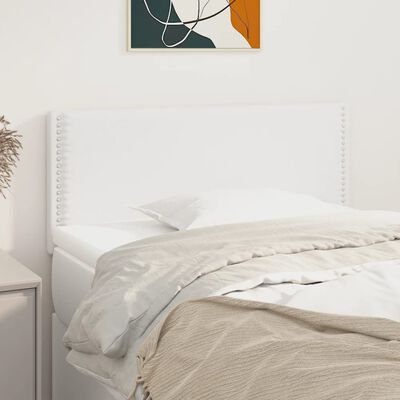 vidaXL Tăblie de pat, alb, 90x5x78/88 cm, piele ecologică