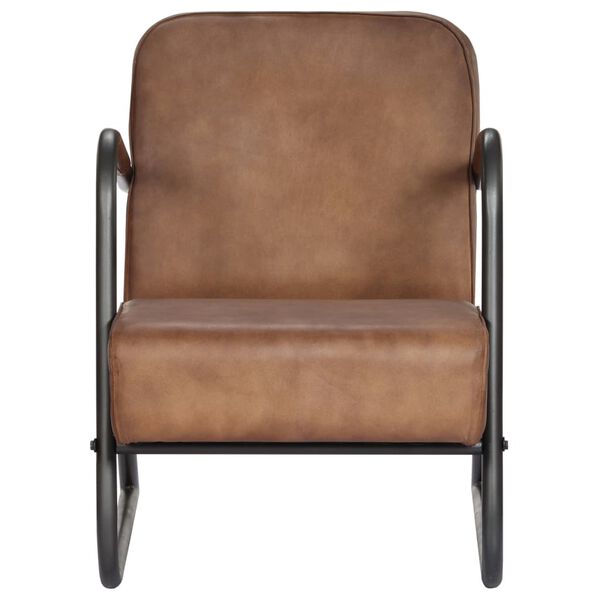 vidaXL Fotoliu de relaxare, maro deschis, piele naturală