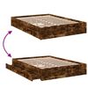 vidaXL Cadru pat cu sertare stejar fumuriu 120x190 cm lemn prelucrat