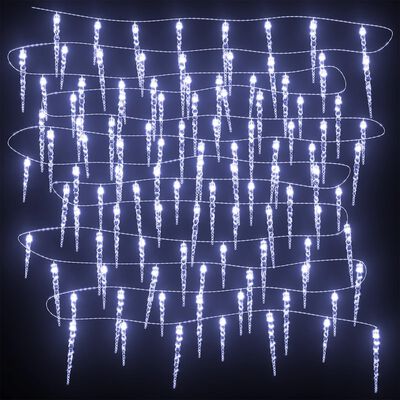 vidaXL Țurțuri luminițe de Crăciun 40 buc. alb rece acril telecomandă