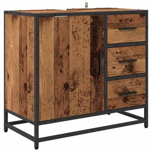 vidaXL Dulap de Baie cu ușă Lemn Vechi 65 x 33 x 60 cm Lemn compozit