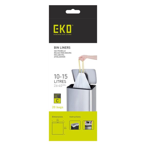 EKO Set saci de gunoi "C", alb, 10-15 L, 24x20 buc.