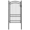 vidaXL Poartă de gard Emmen cu blat arcuit din oțel, 100x123,5 cm, negru
