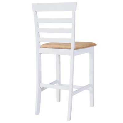vidaXL Set mobilier de bar din lemn, masă și 4 scaune, alb
