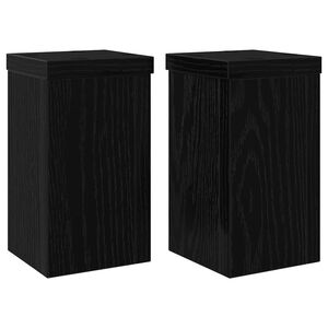 vidaXL Suport pentru plante 2 pcs Stejar Negru 10 x 10 x 18 cm