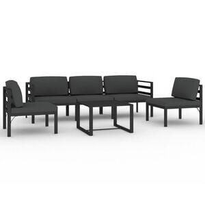 vidaXL Set mobilier de grădină cu perne, 6 piese, antracit, aluminiu