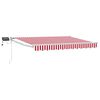 vidaXL Marchiză retractabilă manuală cu led-uri Roșu și Alb 3 x 2,5 m