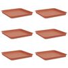 vidaXL Tavă Pătrată pentru Flori 6 buc. Roșu cărămidă 36 x 36 x 3 cm